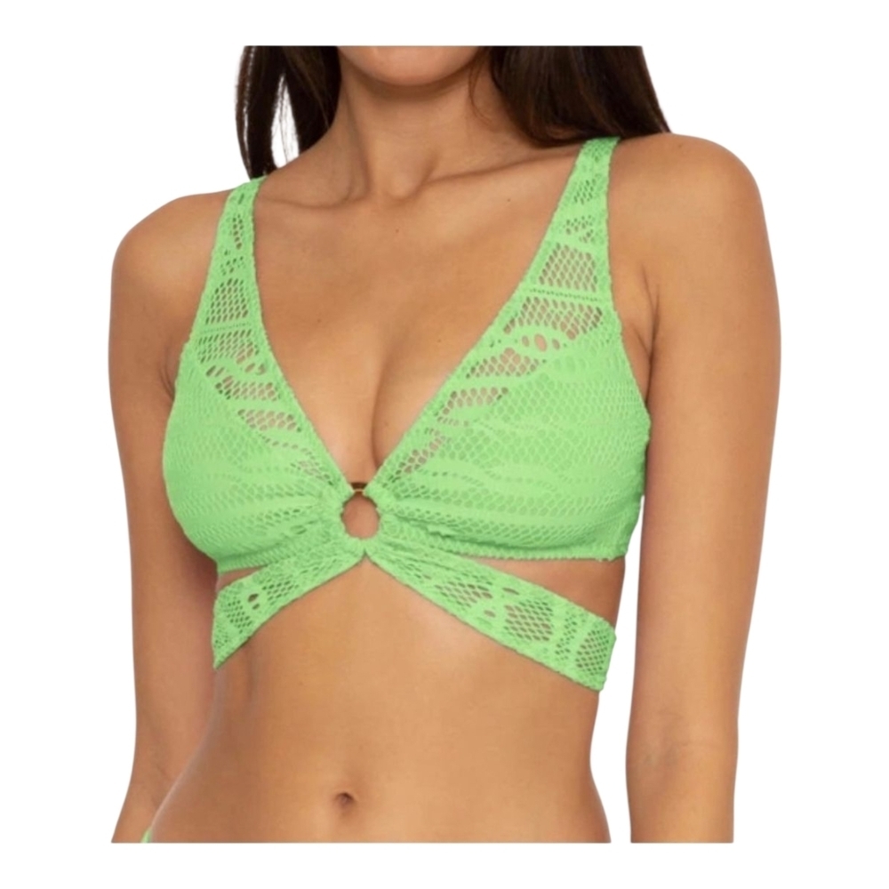 NWT BECCA Catalina Wrap Color Play Crochet Ring Bikini Top